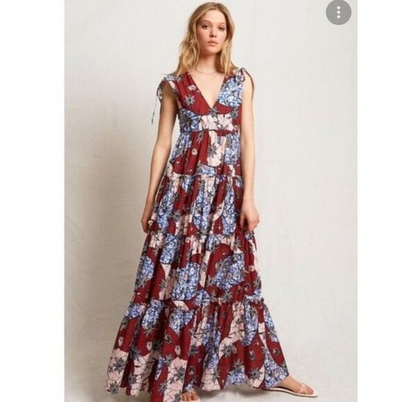 Warm Island Maxi Dress in Burgundy L NWOT